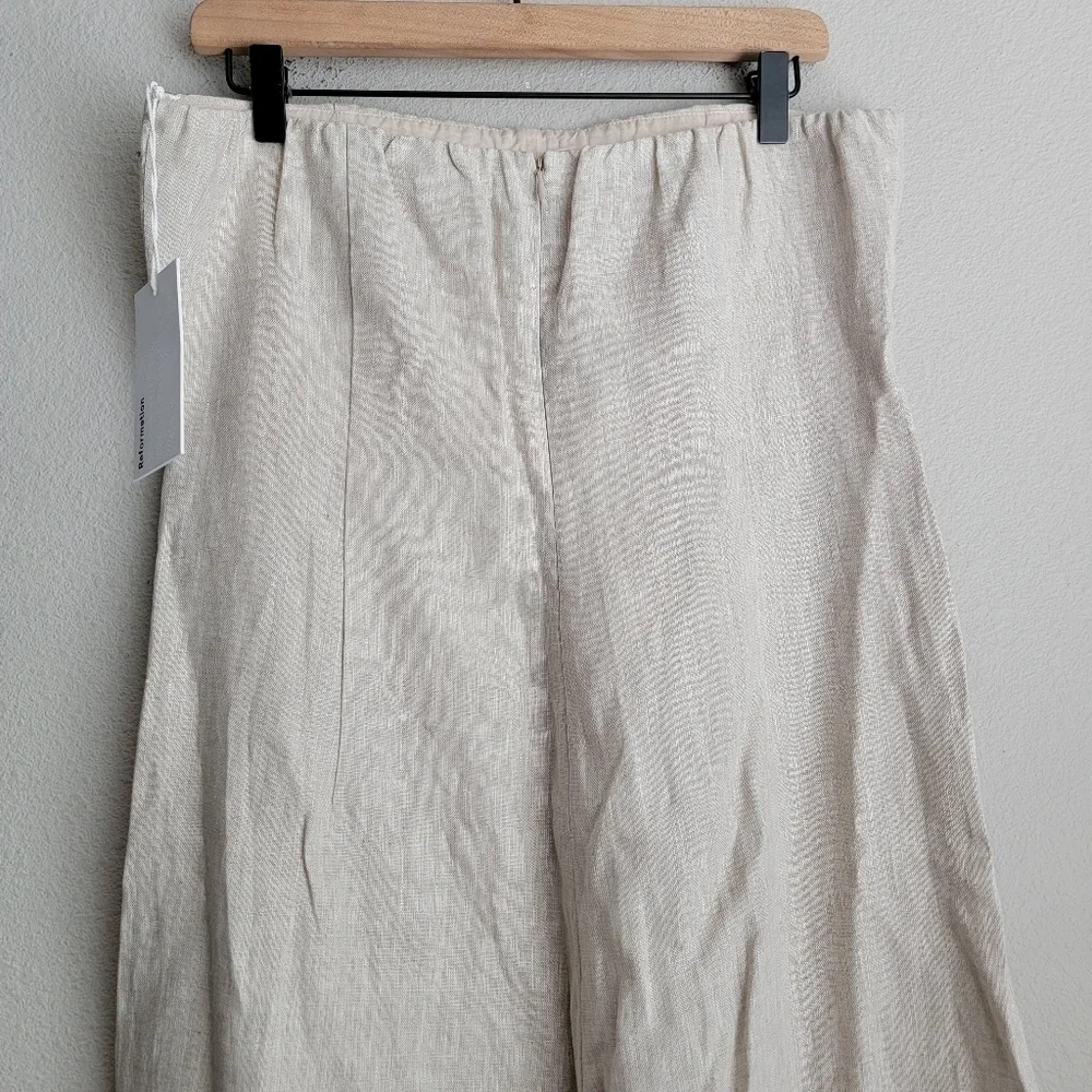 Reformation Jude Linen Jumpsuit in Oatmeal size 8 NWT